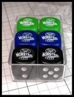 Dice : Dice - 6D - Monster Protectors logo Dice Black Blue Green - JA Collection Apr 2024